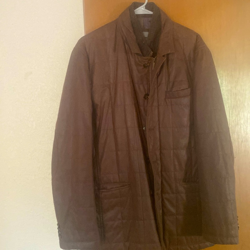 Johnston & Murphy Brown Mens Waxed Cotton Jacket